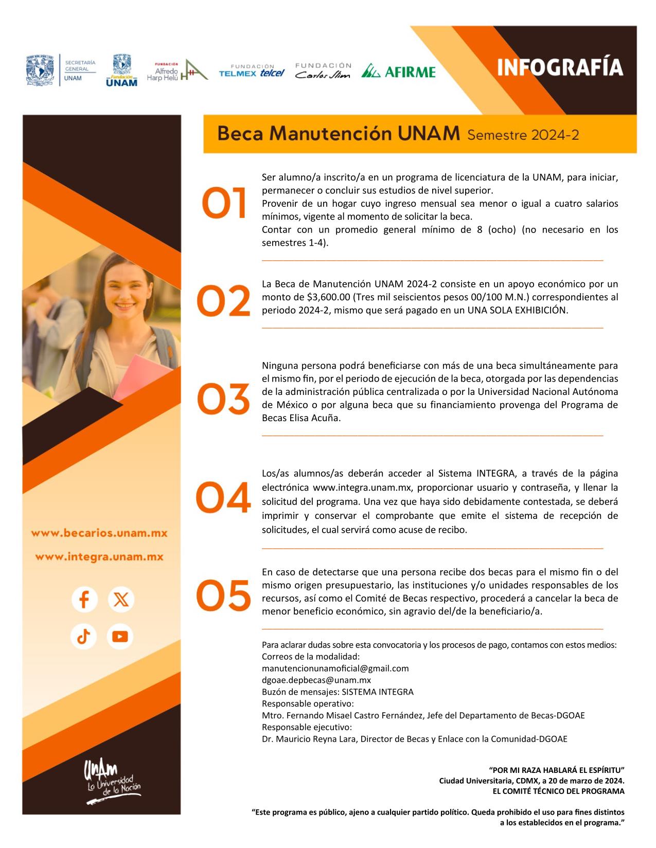 5.- BECA DE MANUTENCIÓN UNAM 2024-2